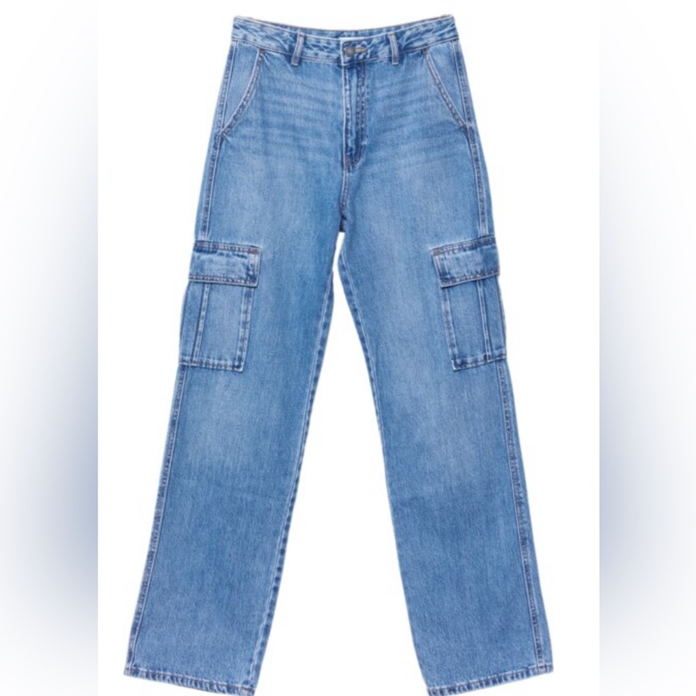 Stradivarius Blue Straight Leg Jeans